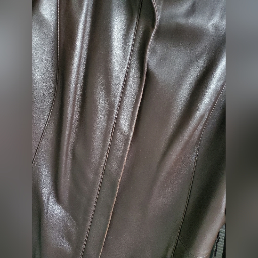 Preston & York Rich Chocolatey Brown Genuine Lamb Leather Business Casual Jacket - Picture 7 of 16